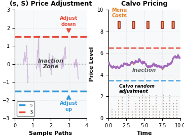 Menu Cost, (s, S) Price Adjustment Rule, and Calvo Pricing