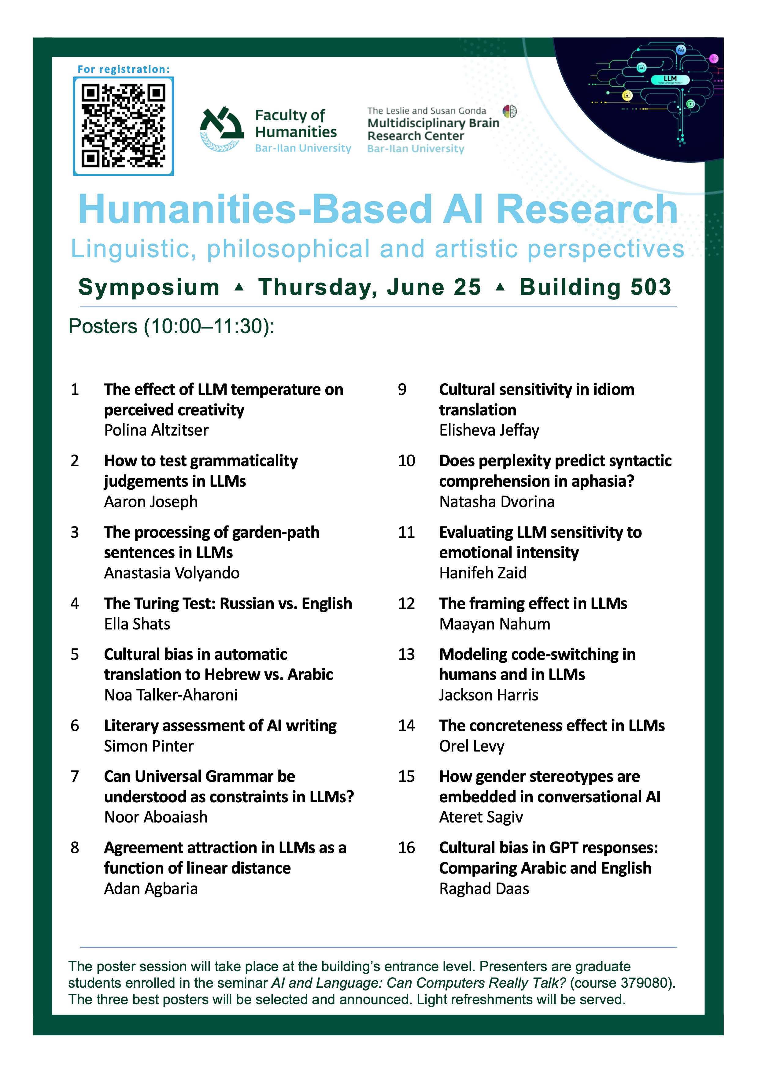 program of posters