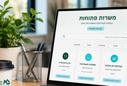 מסך מחשב ובו משרות לסטודנטים ובוגרים 